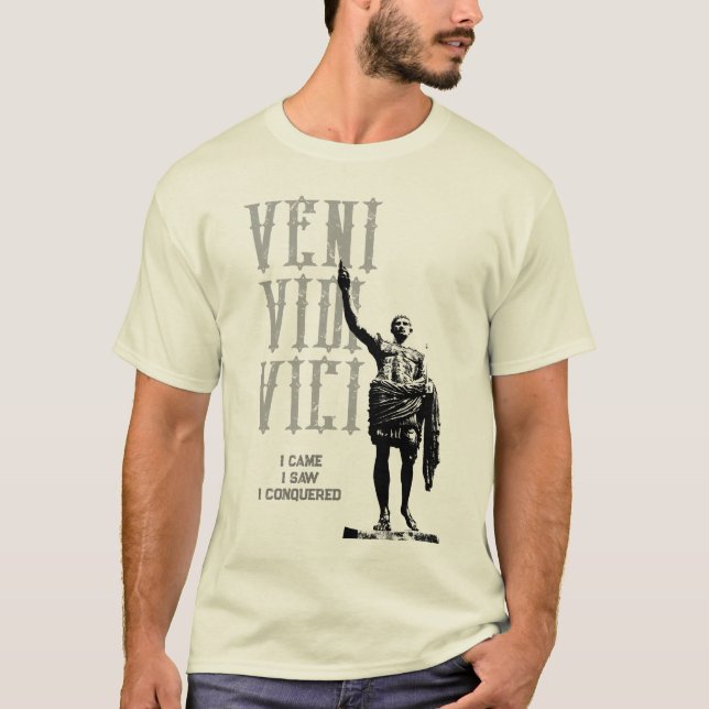 Julius Cesar Zitat Veni Vidi Vici Mens Natural T-Shirt (Vorderseite)