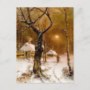 Julius Klever: Winterabendspaziergang Postkarte