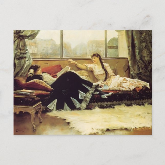 Julius Stewart-Sarah Bernhardt & Christine Nilsson Postkarte (Vorderseite)