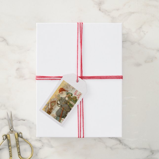 Jultomten Füttre Weihnachten Ziege ein Keks Geschenkanhänger (Mit Garn)