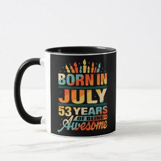 July 1969 53 Years Old 53rd Birthday Gifts Candle Tasse