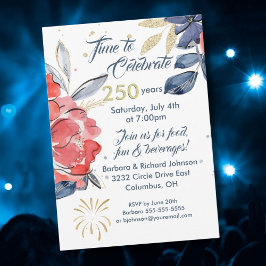 July 4th 250th USA Celebration Party Invitation Einladung