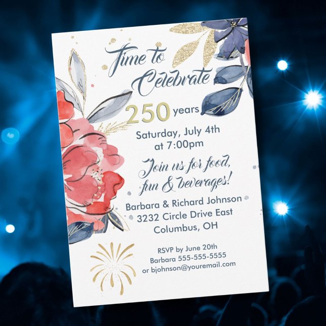 July 4th 250th USA Celebration Party Invitation Einladung (Von Creator hochgeladen)