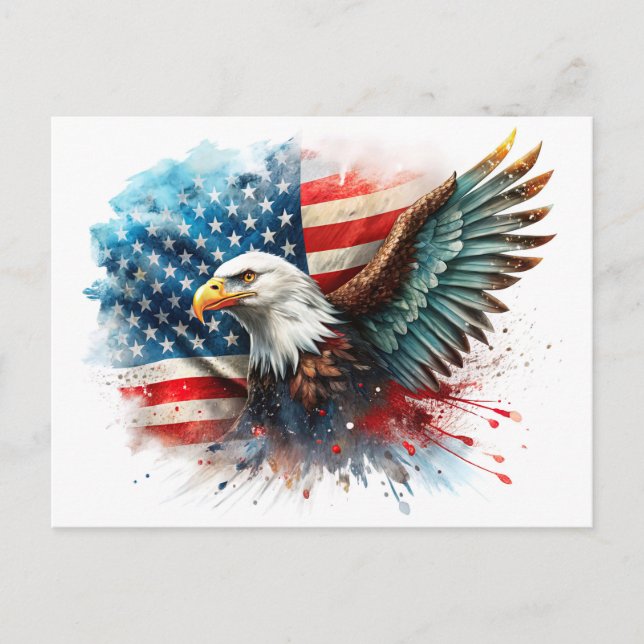 July 4th Eagle Feiertagspostkarte (Vorderseite)