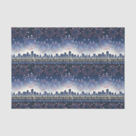 July 4th Fireworks Skyline 1776–2026 Festive Gift Seidenpapier