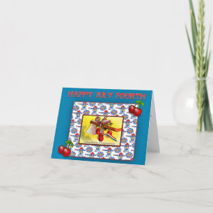 July 4th Independence day vintage card template Karte