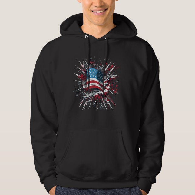 July 4th Product  Patriotism, American Flag_14 Hoodie (Vorderseite)