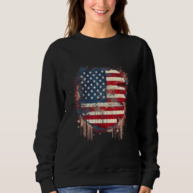 July 4th Product  Patriotism, American Flag_22 Sweatshirt (Vorderseite)