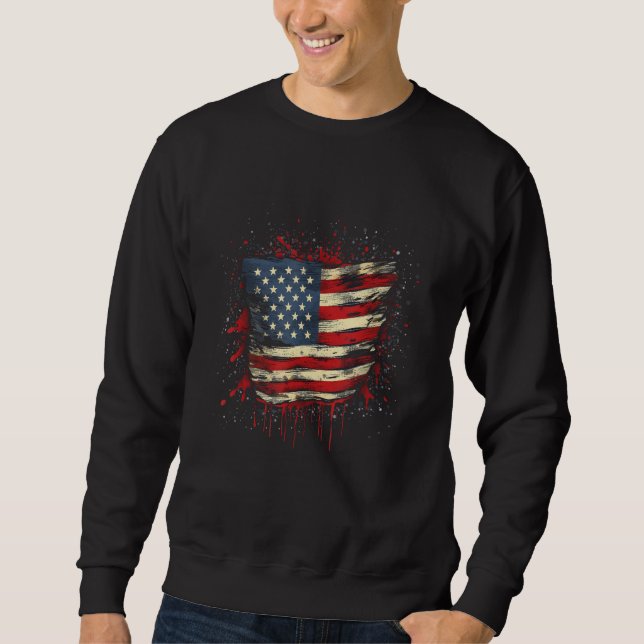 July 4th Product  Patriotism, American Flag_2 Sweatshirt (Vorderseite)