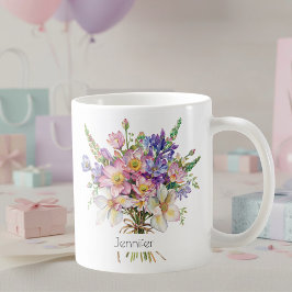 July Birth Flower Mug | Delphiniums & Water Lilies Kaffeetasse