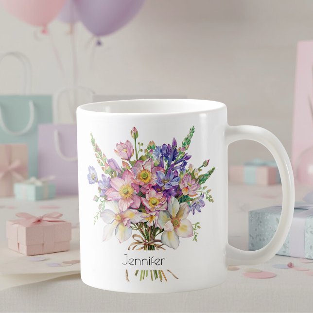 July Birth Flower Mug | Delphiniums & Water Lilies Kaffeetasse (Von Creator hochgeladen)