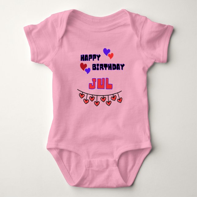 July Birthday Baby Bodysuit Baby Strampler (Vorderseite)