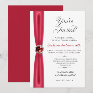 July Birthday Celebration - Red Ruby | Einladung
