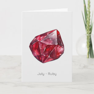July Birthstone Ruby Happy Birthday Card Karte