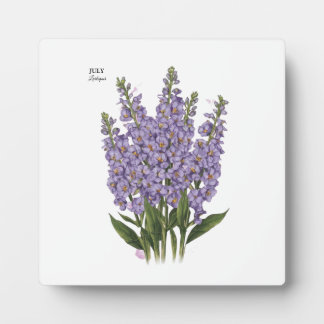 July Larkspur Bloom - Personalisiertes Geburtstags Fotoplatte