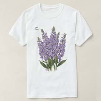 July Larkspur Bloom - Personalisiertes Geburtstags T-Shirt