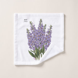 July Larkspur Bloom - Personalisiertes Geburtstags Waschlappen