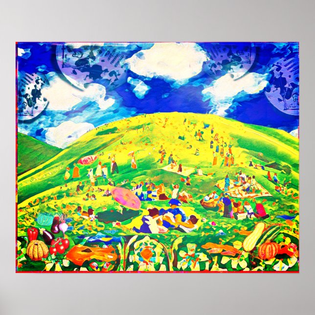 July Naive Folk Art Summer Celebration Poster (Vorne)