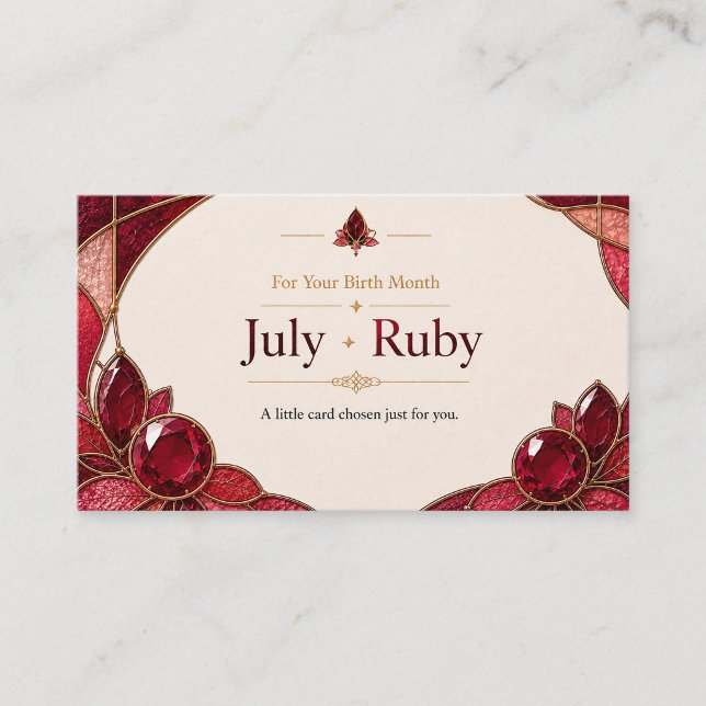 July Ruby Birthstone Shop Card Visitenkarte (Von Creator hochgeladen)