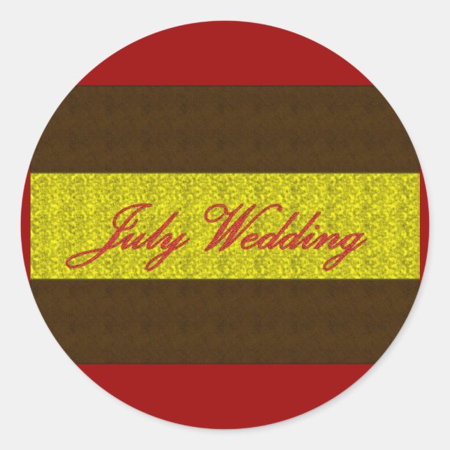 "July Wedding" Elegant Sticker (Vorderseite)