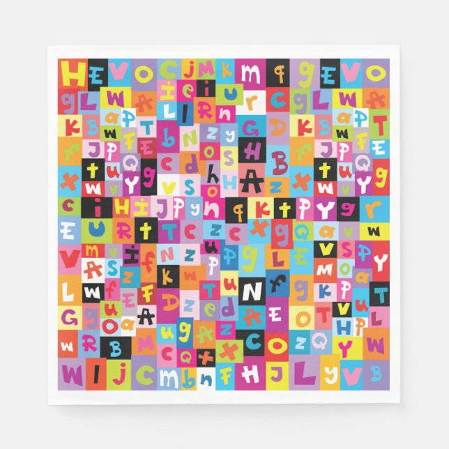 Jumble Alphabet Pattern Serviette (Vorderseite)
