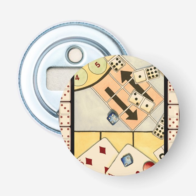 Jumbled Assortiment of Games of Chance Flaschenöffner (Vorderseite)