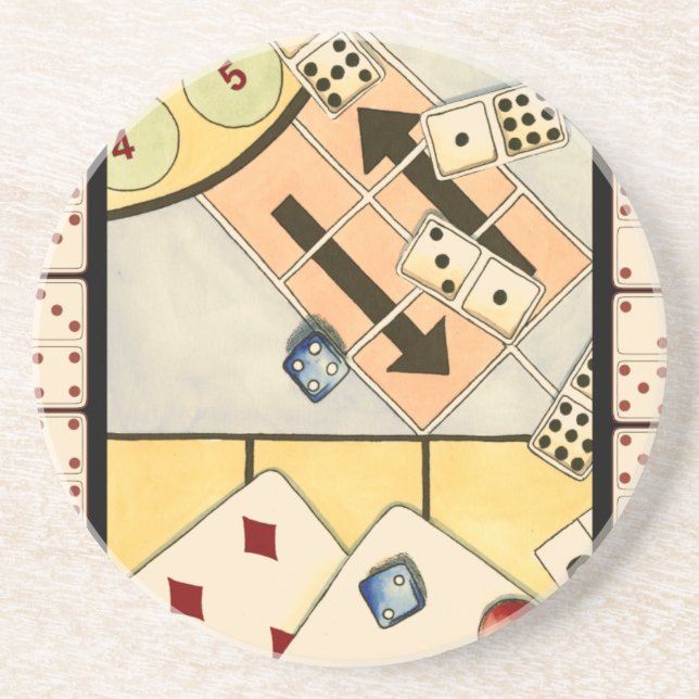 Jumbled Assortiment of Games of Chance Getränkeuntersetzer (Vorne)