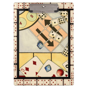 Jumbled Assortiment of Games of Chance Klemmbrett