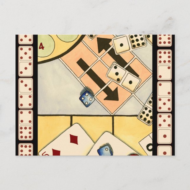 Jumbled Assortiment of Games of Chance Postkarte (Vorderseite)