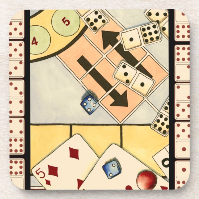 Jumbled Assortiment of Games of Chance Untersetzer (Vorderseite)