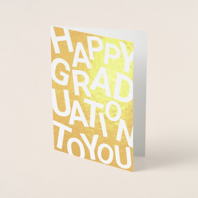 Jumbled Letters Graduation Card, Modern Graduation Folienkarte (Vorderseite)