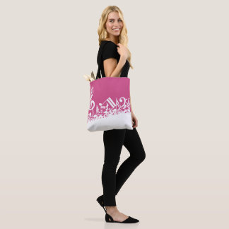 Jumbled Musical Notes Hot Pink and White