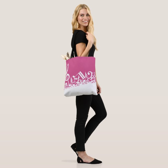 Jumbled Musical Notes Hot Pink and White (Am Model)