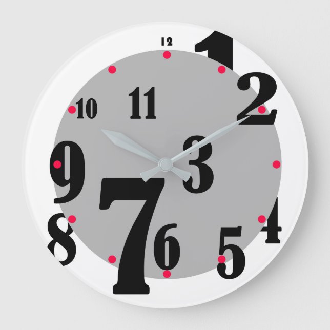 Jumbled Numbers Clock Große Wanduhr (Vorderseite)