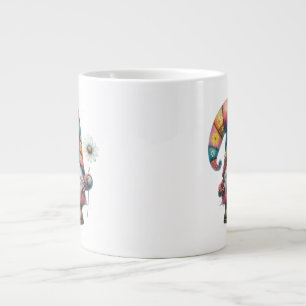 Jumbo-20-oz-Kaffeetasse-Gnom mit Blume Jumbo-Tasse