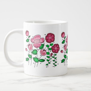 Jumbo-20-oz.-Tasse mit rosa Blumen Jumbo-Tasse
