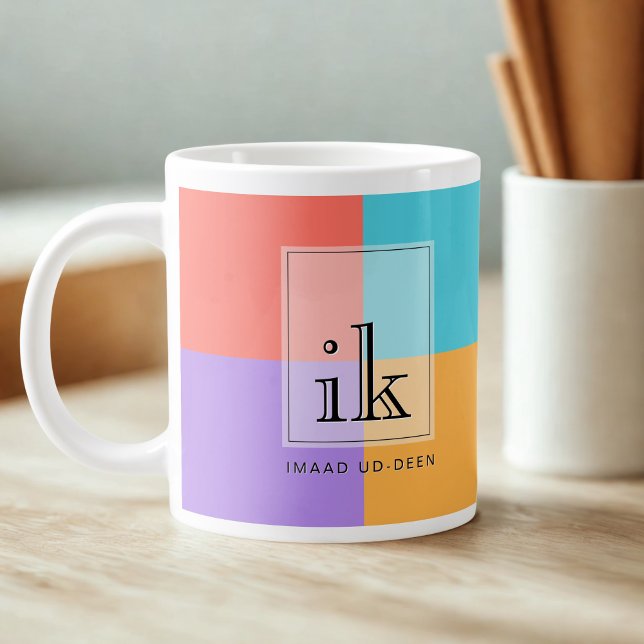 Jumbo-20oz-Farbblock Monogramm-Tasse mit Automarke Jumbo-Tasse (Von Creator hochgeladen)