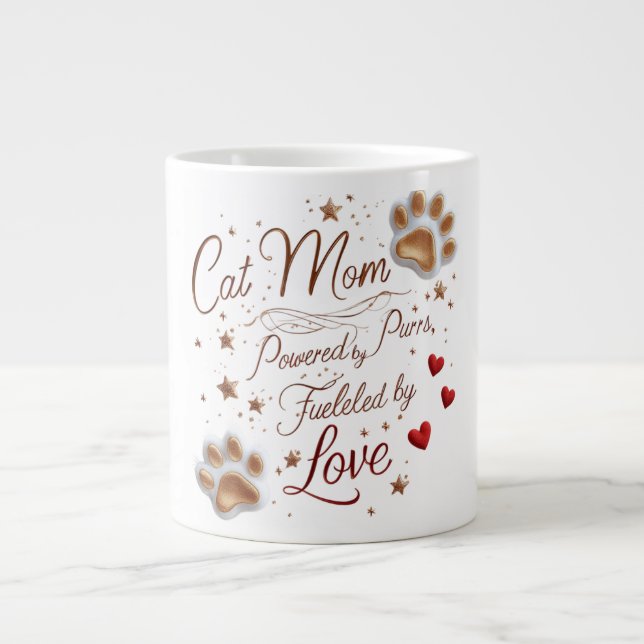 Jumbo Cat Mama Tasse - Extra Liebe, Extra Purres,  (Vorderseite)