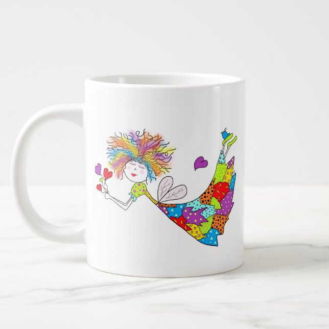 JUMBO Ceramic Fairy Mug Jumbo-Tasse (Links)