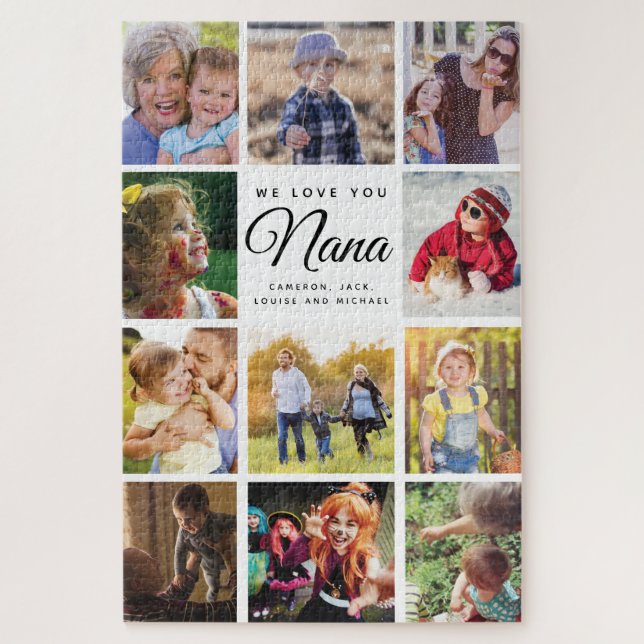 Jumbo Familienfoto Collage Nana WIR LIEBE SIE Puzzle (Vertikal)