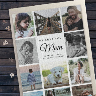 Jumbo Family Foto Collage Mothers Day WE LOVE YOU Puzzle