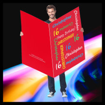 JUMBO GIANT riesige große Rot jedes Alters, Name, 