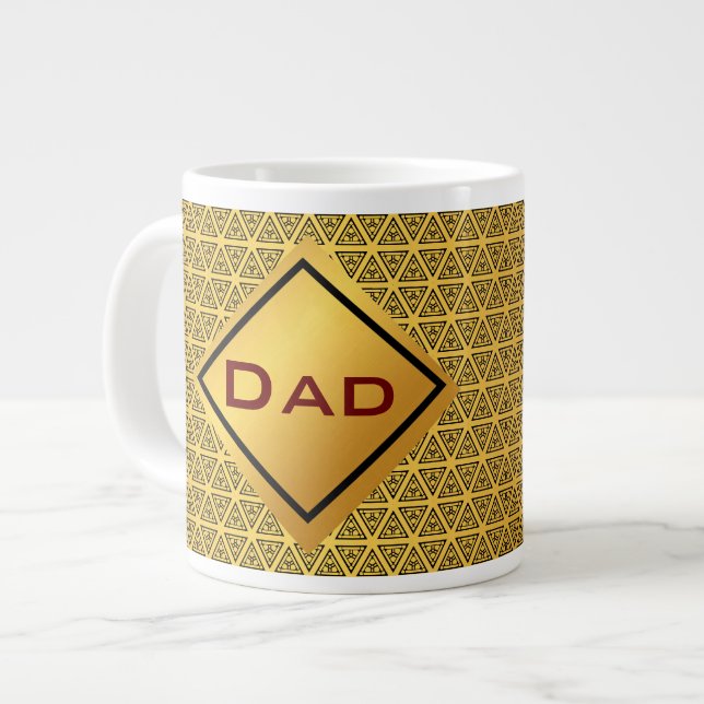 Jumbo-Goldmuster-Monogramm Jumbo-Tasse (Vorderseite Links)