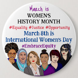 Jumbo-großer März ist der Internationale Frauentag Button