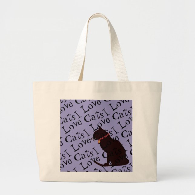 Jumbo I Liebe Cats Lilac Graphic Tasche (Vorne)