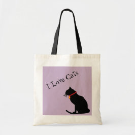 Jumbo I Liebe Cats Lilac und White Graphic Tasche