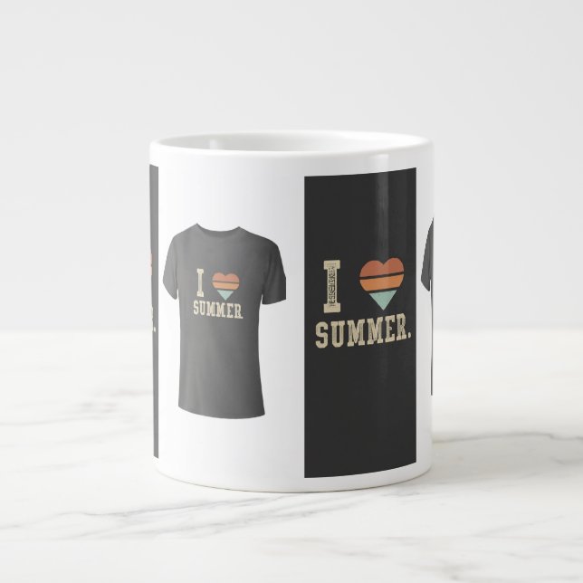 Jumbo I Liebe Summer T-Shirt Design Jumbo-Tasse (Vorderseite)