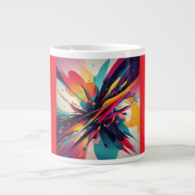 Jumbo-Mug, 20oz (Farbenexplosion-2) Jumbo-Tasse (Vorderseite)
