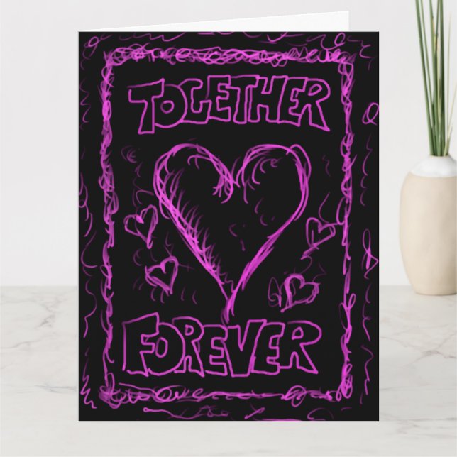 Jumbo Neon Pink "You are the One" Poetcard Karte (Vorderseite)