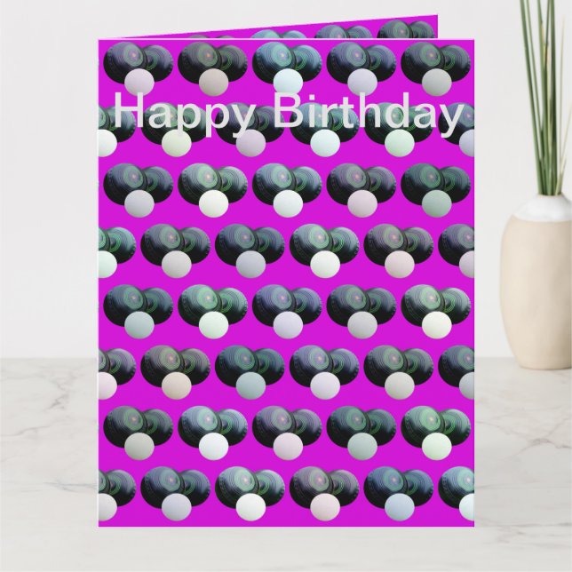 Jumbo Pink Lawn Bowls Birthday Card Karte (Vorderseite)